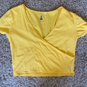 Yellow Body cross crop top